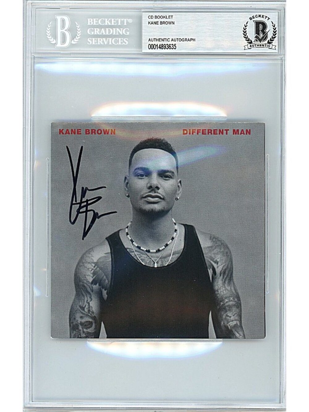 Kane Brown Signed Different Man CD Cover Beckett BAS Slabbed